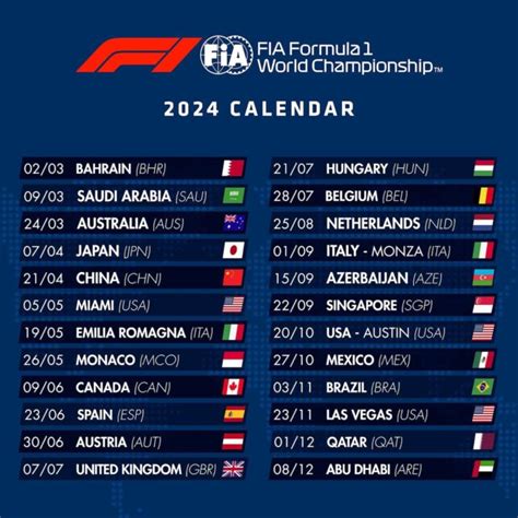 f1 2024 sprint race calendar